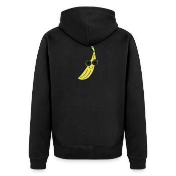banane - Unisex Premium Bio Zip Hoodie - Schwarz - Hinten - Nico (187cm)