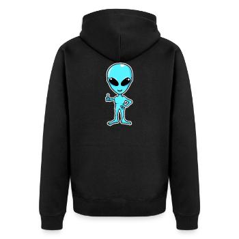 Alien - Unisex Premium Organic Zip Hoodie - black - Back - Nico (187cm)