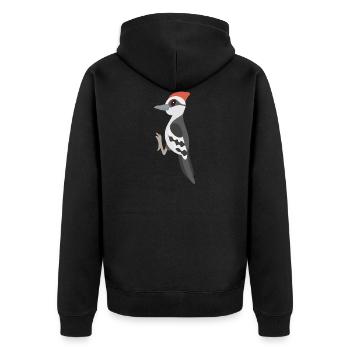 Specht - Unisex Premium Bio Zip Hoodie - Schwarz - Hinten - Nico (187cm)