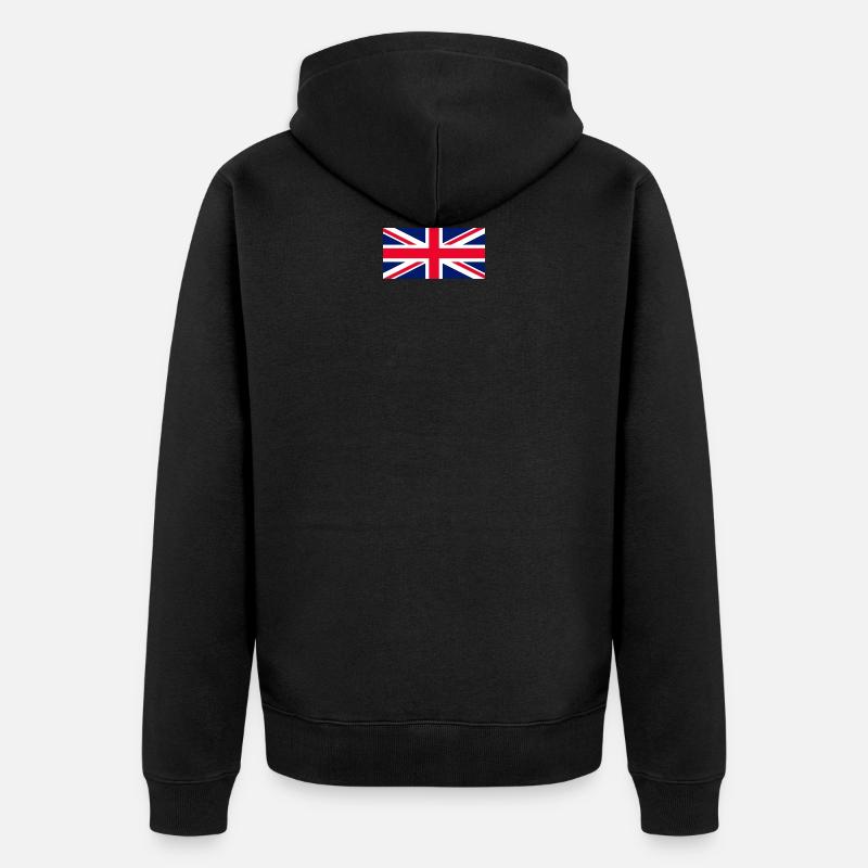Drapeau du Royaume-Uni (petit) - Veste à capuche bio Premium Unisexe - noir