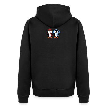 Mr & Mrs Pingu - Unisex Premium Organic Zip Hoodie - black - Back - Nico (187cm)