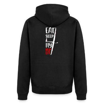 Glider Gliding Gliding Glider - Unisex Premium Organic Zip Hoodie - black - Back - Nico (187cm)