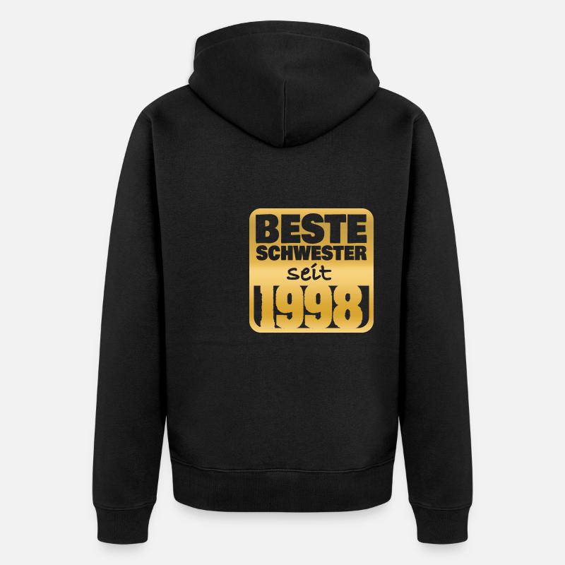 Né en 1998 - Veste à capuche bio Premium Unisexe - noir