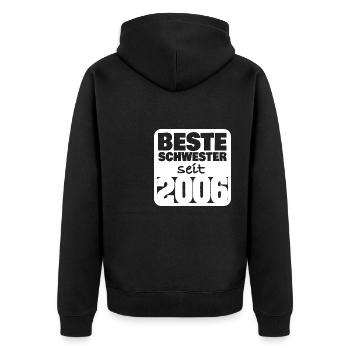 Family 2006 - Unisex Premium Organic Zip Hoodie - black - Back - Nico (187cm)