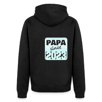 Dad 2023 - Unisex Premium Organic Zip Hoodie - black - Back - Nico (187cm)