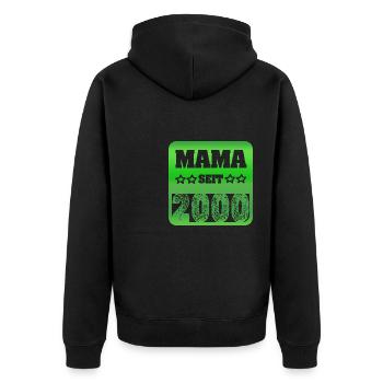 Mutter 2000 - Unisex Premium Bio Zip Hoodie - Schwarz - Hinten - Nico (187cm)