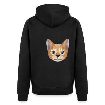 Cute Cat Art Kitty Puristischer Stil Lustige - Unisex Premium Bio Zip Hoodie - Schwarz - Hinten - Nico (187cm)