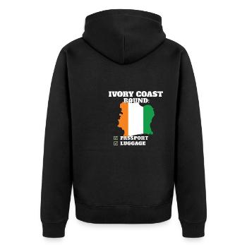Ivory Coast Bound Country Travel Ivorian Flag - Unisex Premium Organic Zip Hoodie - black - Back - Nico (187cm)