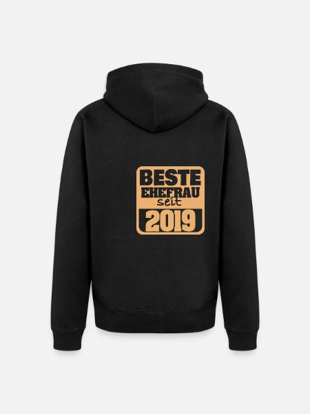 Verliebt 2019 - Unisex Premium Bio Zip Hoodie - Schwarz