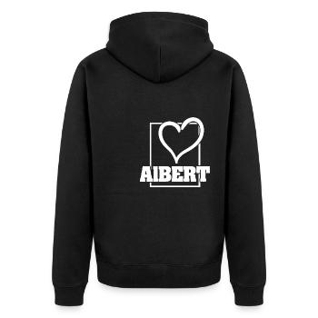 Marriage for Albert Mrs. JGA - Unisex Premium Organic Zip Hoodie - black - Back - Nico (187cm)