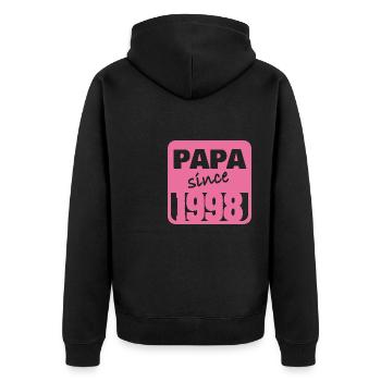 Vater 1998 - Unisex Premium Bio Zip Hoodie - Schwarz - Hinten - Nico (187cm)