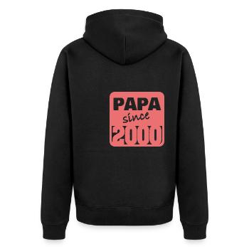 2000 - Unisex Premium Bio Zip Hoodie - Schwarz - Hinten - Nico (187cm)