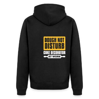 La pâte ne dérange pas le décorateur de gâteau au travail de cuisson - Veste à capuche bio Premium Unisexe - noir - Dos - Nico (187cm)