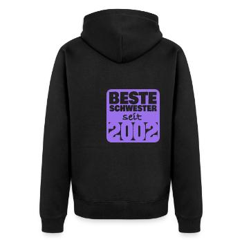 2002 - Unisex Premium Organic Zip Hoodie - black - Back - Nico (187cm)