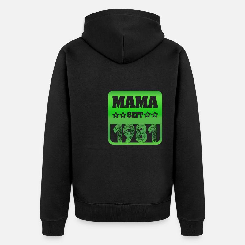 Mutter 1981 - Unisex Premium Bio Zip Hoodie - Schwarz