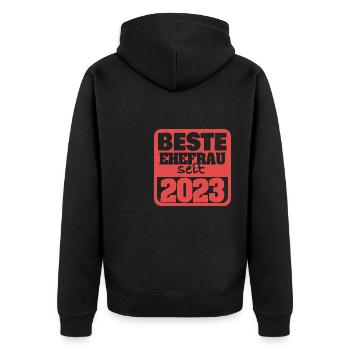 2023 - Unisex Premium Organic Zip Hoodie - black - Back - Nico (187cm)