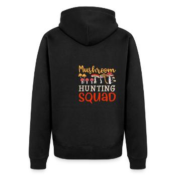 Ironisches Sprichwort: Gesundes Essen - Unisex Premium Bio Zip Hoodie - Schwarz - Hinten - Nico (187cm)