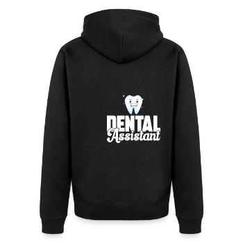 Dental assistant Dental assistant - Unisex Premium Organic Zip Hoodie - black - Back - Nico (187cm)