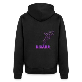 Spaßig Rivana - Unisex Premium Bio Zip Hoodie - Schwarz - Hinten - Nico (187cm)