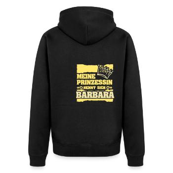 Barbara - Unisex Premium Bio Zip Hoodie - Schwarz - Hinten - Nico (187cm)