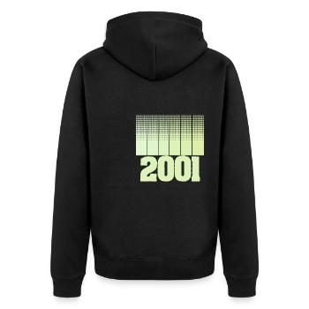 2001 - Unisex Premium Organic Zip Hoodie - black - Back - Nico (187cm)