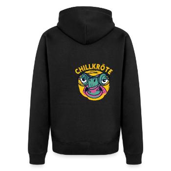 Schildkröte Reptilien Liebhaber Chillkröte Chillen - Unisex Premium Bio Zip Hoodie - Schwarz - Hinten - Nico (187cm)