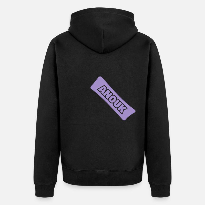 Naissance Nom Prénom Anouk - Veste à capuche bio Premium Unisexe - noir