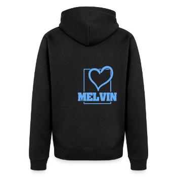 Marriage for Melvin Bachelor JGA - Unisex Premium Organic Zip Hoodie - black - Back - Nico (187cm)