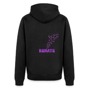 Spaß Renate - Unisex Premium Bio Zip Hoodie - Schwarz - Hinten - Nico (187cm)