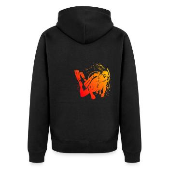 Men's Free Dive Diving Scuba Diving Scuba Diving - Unisex Premium Organic Zip Hoodie - black - Back - Nico (187cm)