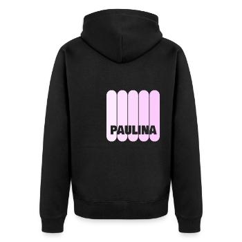 Paulina - Unisex Premium Bio Zip Hoodie - Schwarz - Hinten - Nico (187cm)