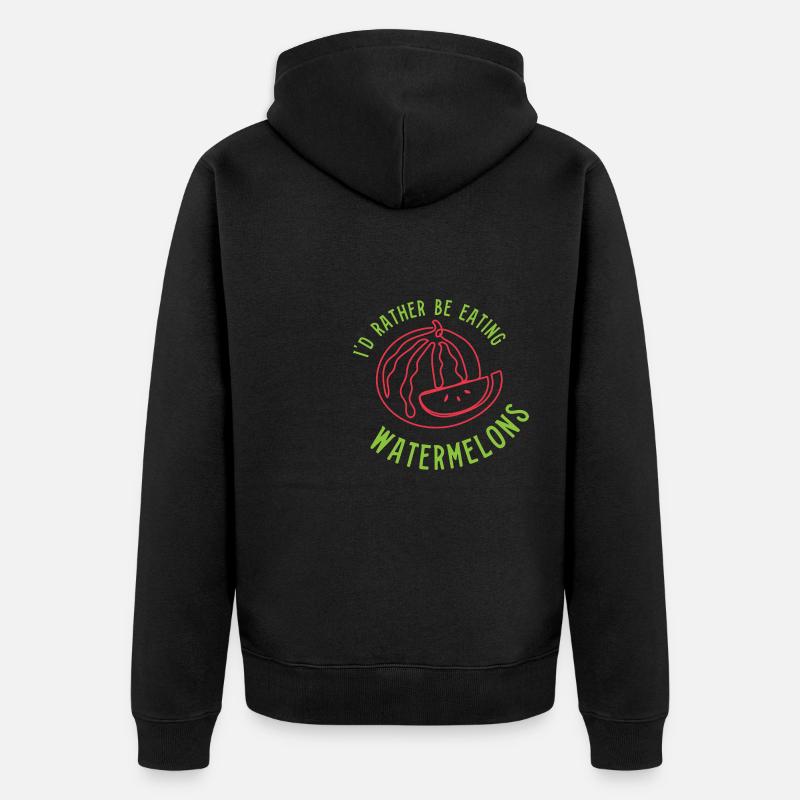 Manger des Pastèques Fruits d'été - Veste à capuche bio Premium Unisexe - noir