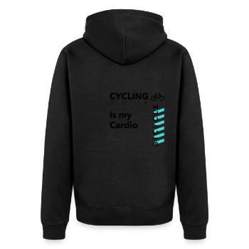 Cycling as Cardio Bicycle Mobility Nature - Unisex Premium Organic Zip Hoodie - black - Back - Nico (187cm)