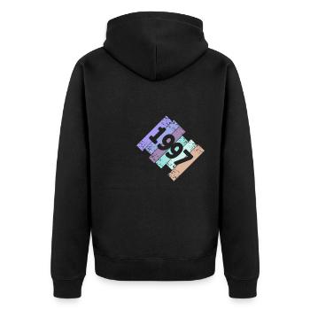 1997 - Unisex Premium Organic Zip Hoodie - black - Back - Nico (187cm)