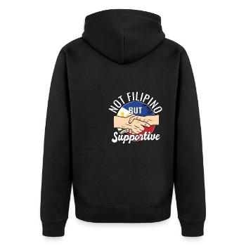Pas philippin mais voyageur de campagne solidaire - Veste à capuche bio Premium Unisexe - noir - Dos - Nico (187cm)