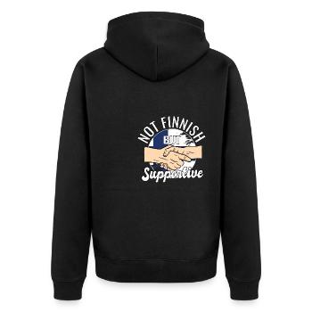 Pas finlandais mais un voyageur de campagne solidaire - Veste à capuche bio Premium Unisexe - noir - Dos - Nico (187cm)