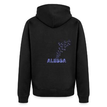 Wassersport Alessa - Unisex Premium Bio Zip Hoodie - Schwarz - Hinten - Nico (187cm)
