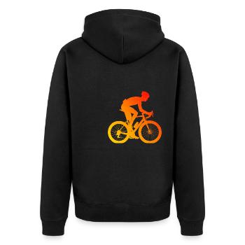 Vélo de route pour hommes Vélo de route pour femmes - Veste à capuche bio Premium Unisexe - noir - Dos - Nico (187cm)