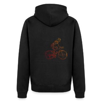 Cycling Cycling Cycling Ladies Cyclists - Unisex Premium Organic Zip Hoodie - black - Back - Nico (187cm)