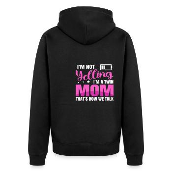 Muttertag Mutter von 2 Design für eine Mutter von - Unisex Premium Bio Zip Hoodie - Schwarz - Hinten - Nico (187cm)