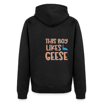 Wildlife Geese Bird Cute Goose Nature - Unisex Premium Organic Zip Hoodie - black - Back - Nico (187cm)