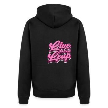 live love leap Design for a dancer - Unisex Premium Organic Zip Hoodie - black - Back - Nico (187cm)