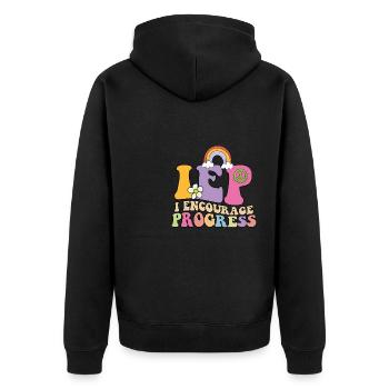 I Encourage Progress Sped Teacher Appreciation - Unisex Premium Bio Zip Hoodie - Schwarz - Hinten - Nico (187cm)
