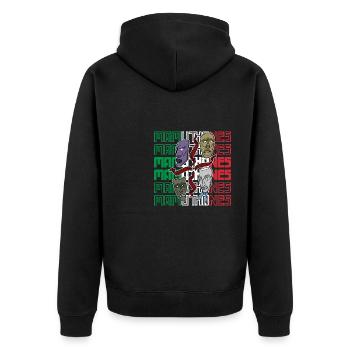 Sardinien Sardisch Italien Mittelmeer Sardegna - Unisex Premium Bio Zip Hoodie - Schwarz - Hinten - Nico (187cm)