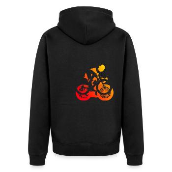 Vélo de route Hommes Vélo de route Femme Cyclisme sur route - Veste à capuche bio Premium Unisexe - noir - Dos - Nico (187cm)
