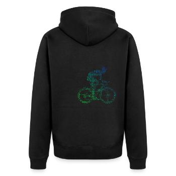 Rennradfahrer Roadbike Rennradfahren Herren - Unisex Premium Bio Zip Hoodie - Schwarz - Hinten - Nico (187cm)