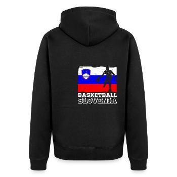 Slowenien Balkan Flagge Slowenen Urlaub - Unisex Premium Bio Zip Hoodie - Schwarz - Hinten - Nico (187cm)