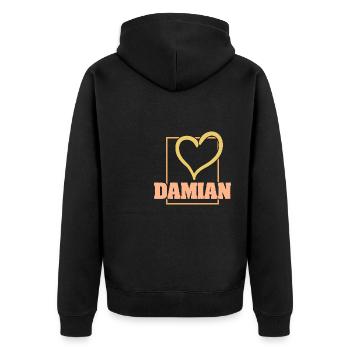 Cœur de Damien - Veste à capuche bio Premium Unisexe - noir - Dos - Nico (187cm)