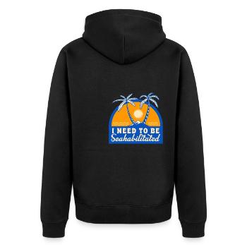 J’ai besoin d’être séahabilité Beach Vacation Ocean - Veste à capuche bio Premium Unisexe - noir - Dos - Nico (187cm)