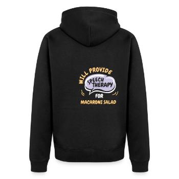 Provide Speech Therapy for Macaroni Salad Funny - Unisex Premium Organic Zip Hoodie - black - Back - Nico (187cm)